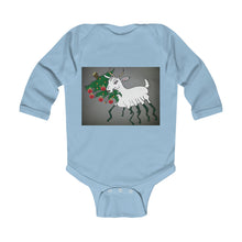 Load image into Gallery viewer, Infant Long Sleeve Bodysuit with child-friendly Spider Goat
