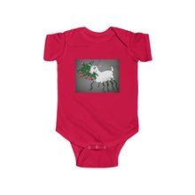 Load image into Gallery viewer, Infant Fine Jersey Bodysuit - with child-friendly Spider Goat!
