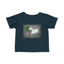 Load image into Gallery viewer, Infant Fine Jersey Tee with child-friendly Spider Goat
