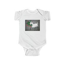 Load image into Gallery viewer, Infant Fine Jersey Bodysuit - with child-friendly Spider Goat!
