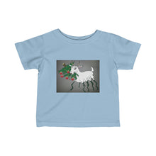 Load image into Gallery viewer, Infant Fine Jersey Tee with child-friendly Spider Goat
