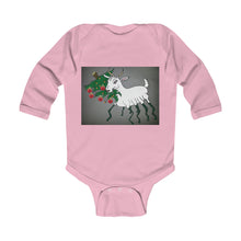 Load image into Gallery viewer, Infant Long Sleeve Bodysuit with child-friendly Spider Goat
