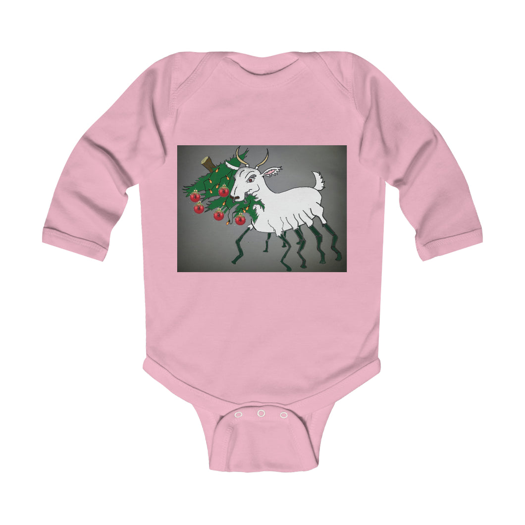 Infant Long Sleeve Bodysuit with child-friendly Spider Goat