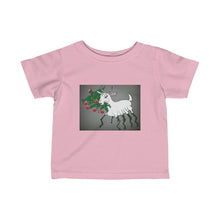 Load image into Gallery viewer, Infant Fine Jersey Tee with child-friendly Spider Goat
